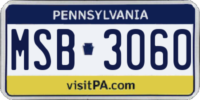 PA license plate MSB3060