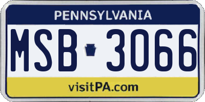 PA license plate MSB3066