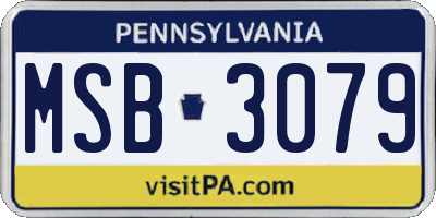 PA license plate MSB3079