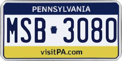 PA license plate MSB3080