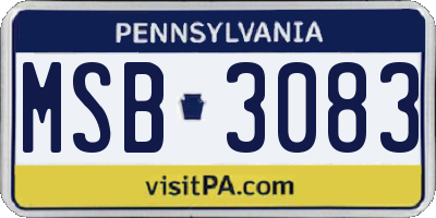 PA license plate MSB3083