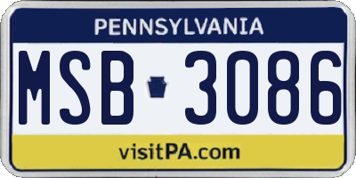PA license plate MSB3086