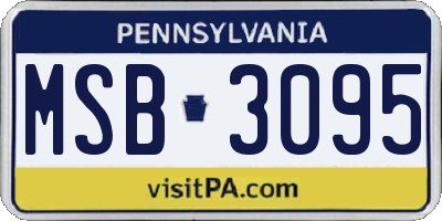 PA license plate MSB3095