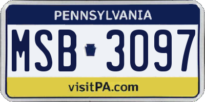 PA license plate MSB3097