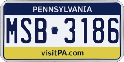 PA license plate MSB3186