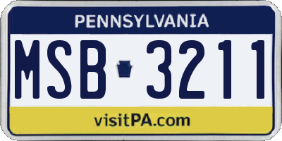 PA license plate MSB3211
