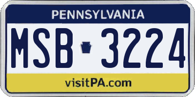 PA license plate MSB3224