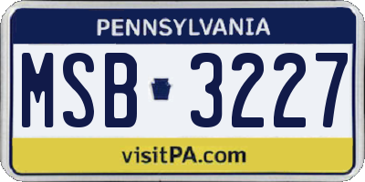 PA license plate MSB3227