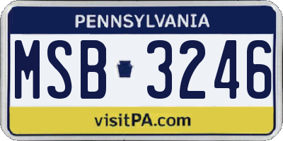 PA license plate MSB3246