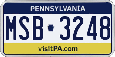 PA license plate MSB3248