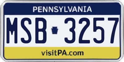 PA license plate MSB3257