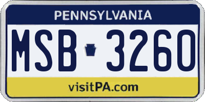 PA license plate MSB3260