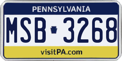 PA license plate MSB3268