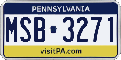 PA license plate MSB3271