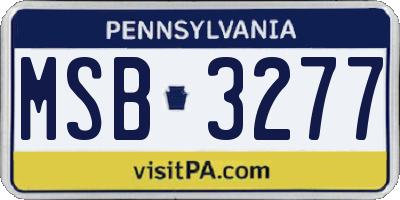 PA license plate MSB3277