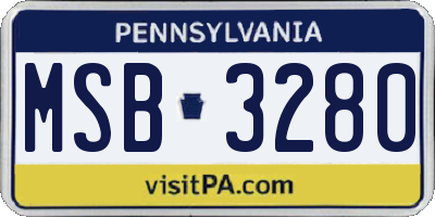 PA license plate MSB3280