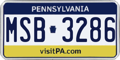 PA license plate MSB3286