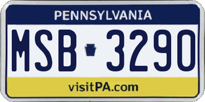 PA license plate MSB3290