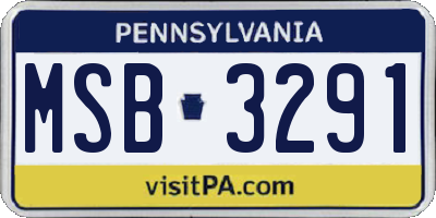 PA license plate MSB3291