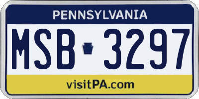 PA license plate MSB3297