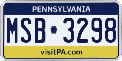 PA license plate MSB3298