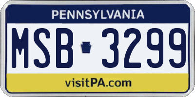 PA license plate MSB3299