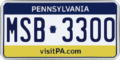 PA license plate MSB3300
