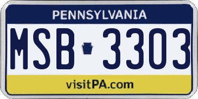 PA license plate MSB3303