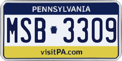 PA license plate MSB3309