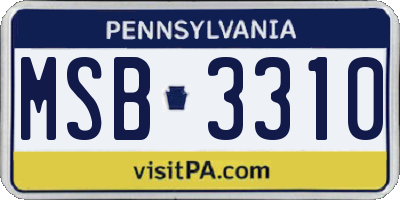 PA license plate MSB3310