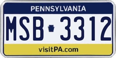 PA license plate MSB3312