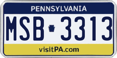 PA license plate MSB3313