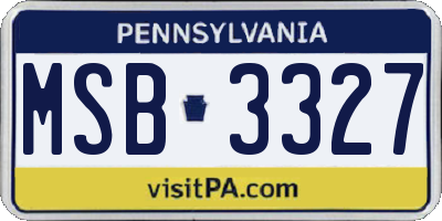 PA license plate MSB3327