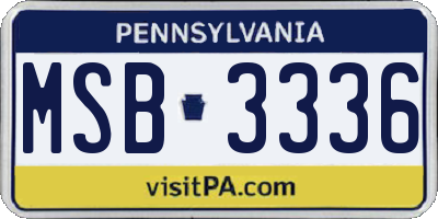 PA license plate MSB3336