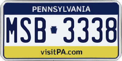 PA license plate MSB3338