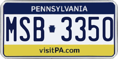 PA license plate MSB3350