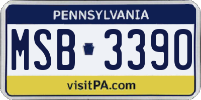 PA license plate MSB3390