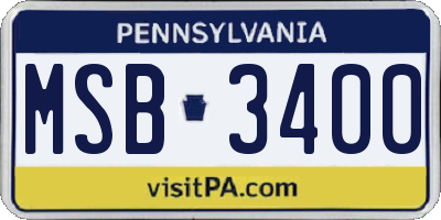 PA license plate MSB3400