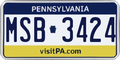 PA license plate MSB3424