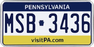 PA license plate MSB3436