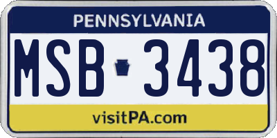 PA license plate MSB3438