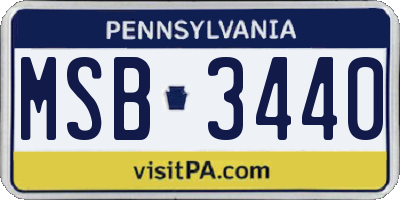 PA license plate MSB3440