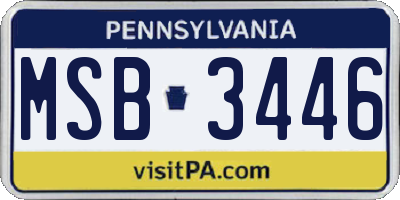 PA license plate MSB3446
