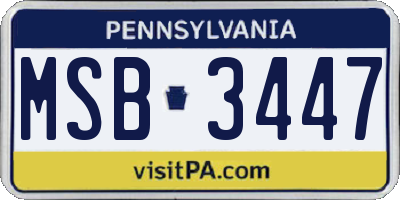 PA license plate MSB3447