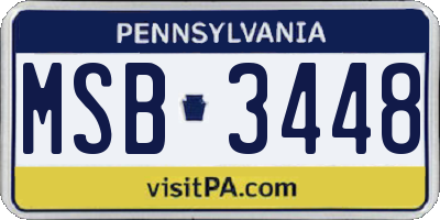 PA license plate MSB3448