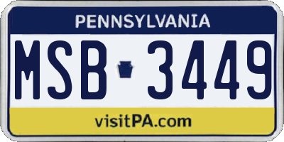 PA license plate MSB3449