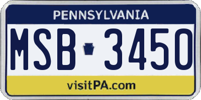 PA license plate MSB3450