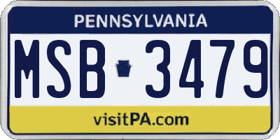 PA license plate MSB3479