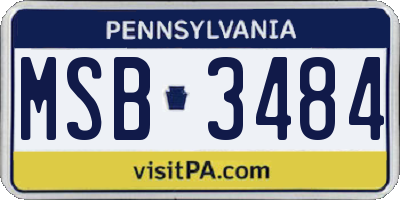 PA license plate MSB3484