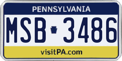 PA license plate MSB3486
